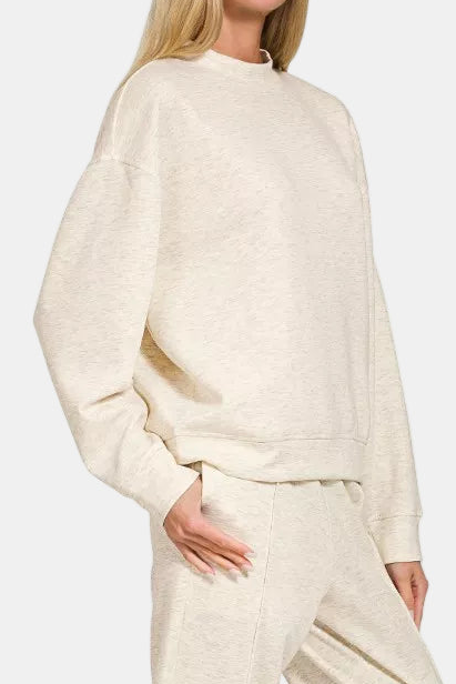 Scuba Mock Neck Pullover & Joggers Set / H VANILLA