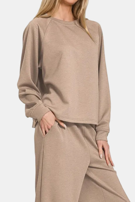 Scuba Crewneck Pullover & Pants Set / COCOA