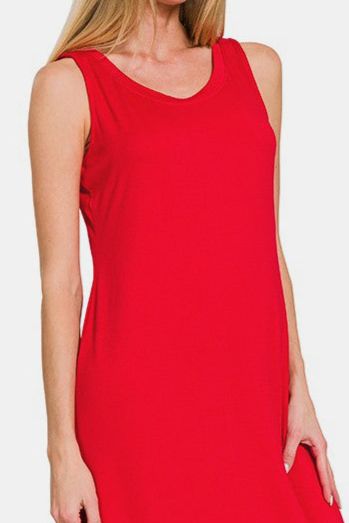 Sleeveless Flared Scoop Neck Maxi Dress / RUBY