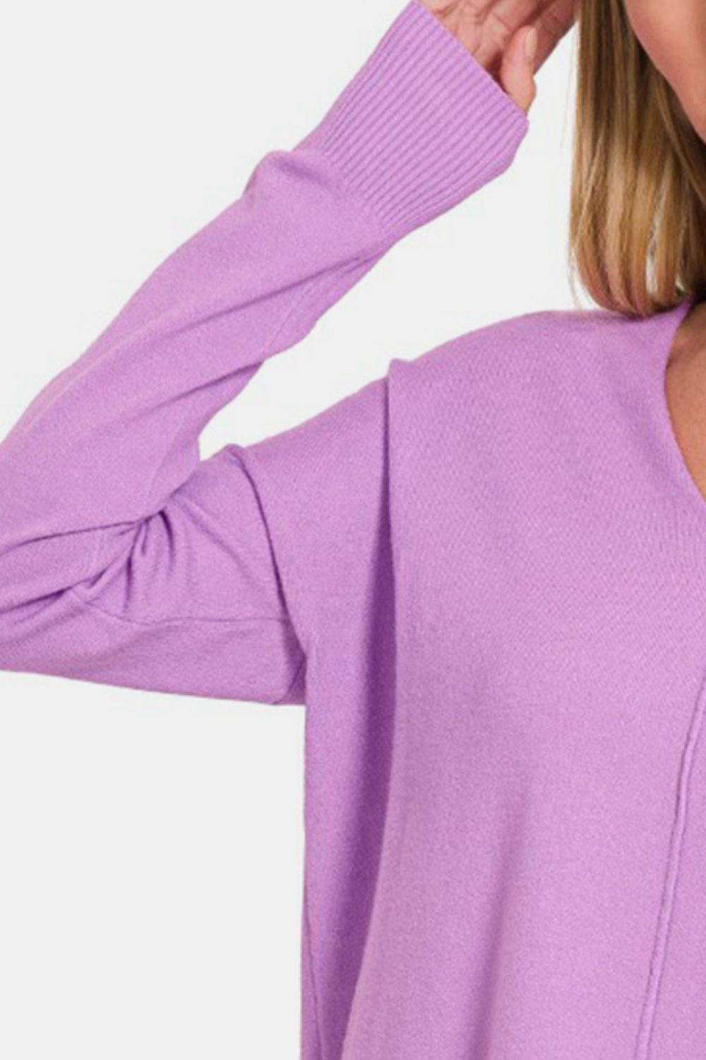 Viscose Front Seam Sweater / B LAVENDER