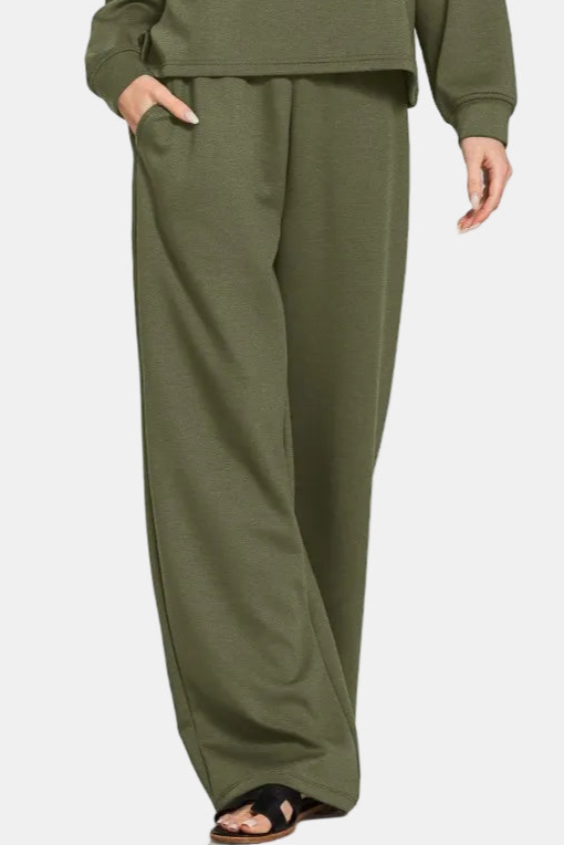 Scuba Crewneck Pullover & Pants Set / DK OLIVE