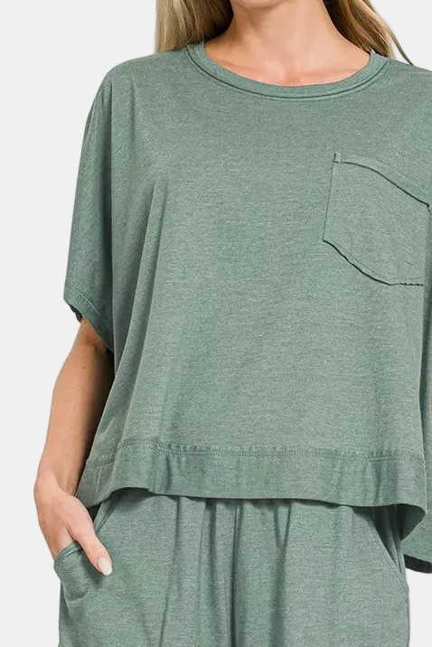 Exposed Seam Boxy Top & Shorts Set / H ASH JADE