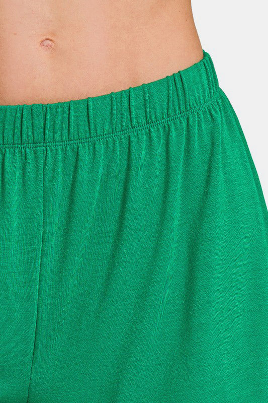 Short Sleeve Button Down Shirt & Shorts Set / K GREEN