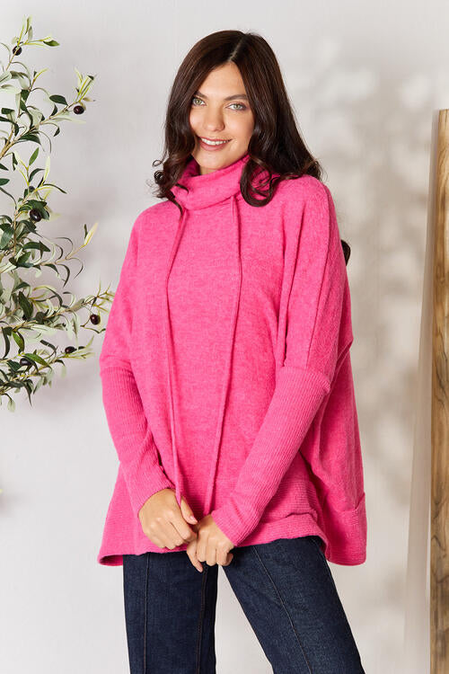 Brushed Melange Hacci Cowl Neck Sweater