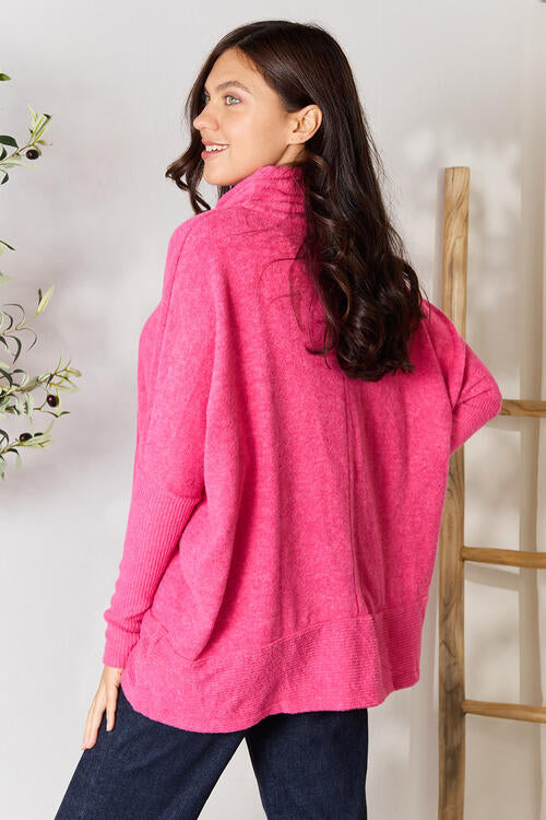 Brushed Melange Hacci Cowl Neck Sweater