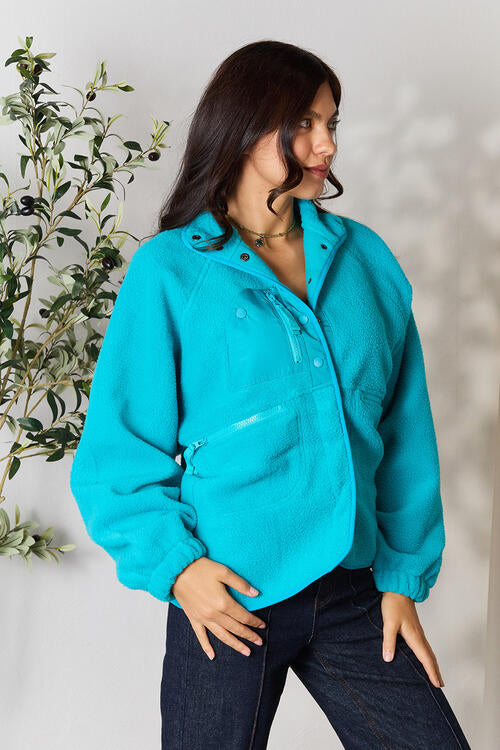 Snap Button Fleece Jacket