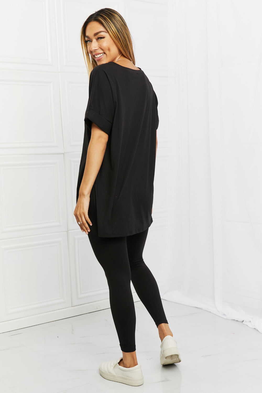 Brushed DTY Microfiber Loungewear Set (V-Neck Short Sleeve)