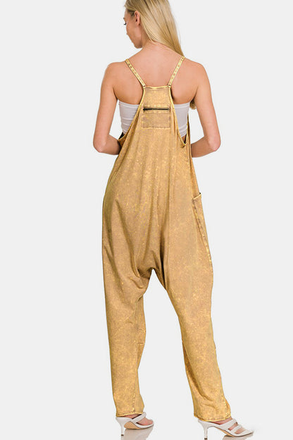 Spaghetti Strap Scoop Neck Jumpsuit With Pockets