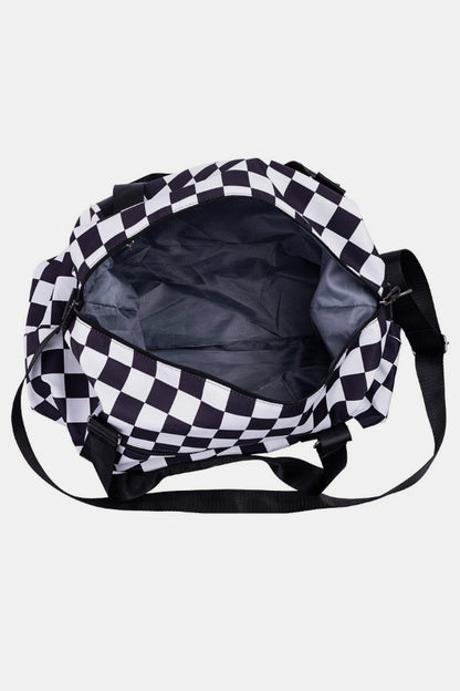 Large Capacity Checkered Travel Duffle Bag