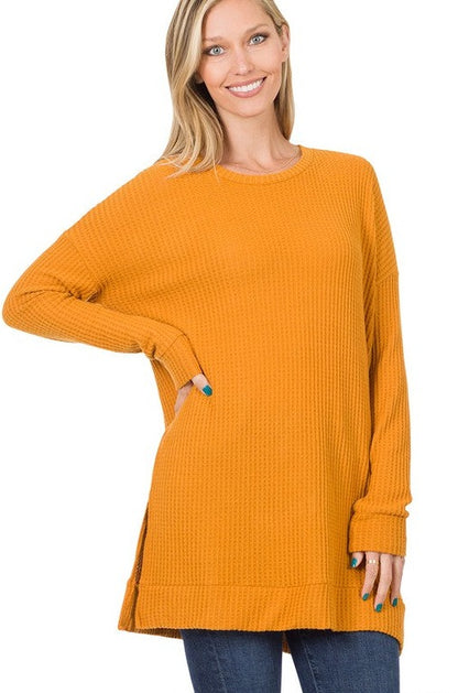 Brushed Thermal Waffle Round Neck Sweater