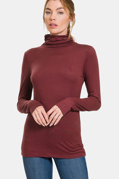 Premium Microfiber Mock Neck Top