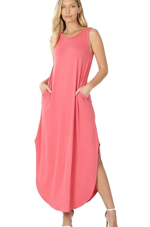 Viscose Sleeveless Maxi Dress