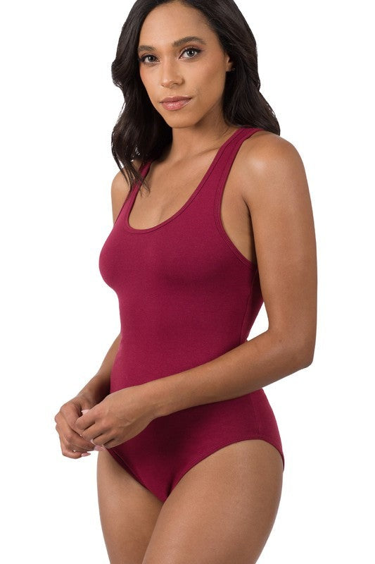 Premium Cotton Racer Back Tank Bodysuit