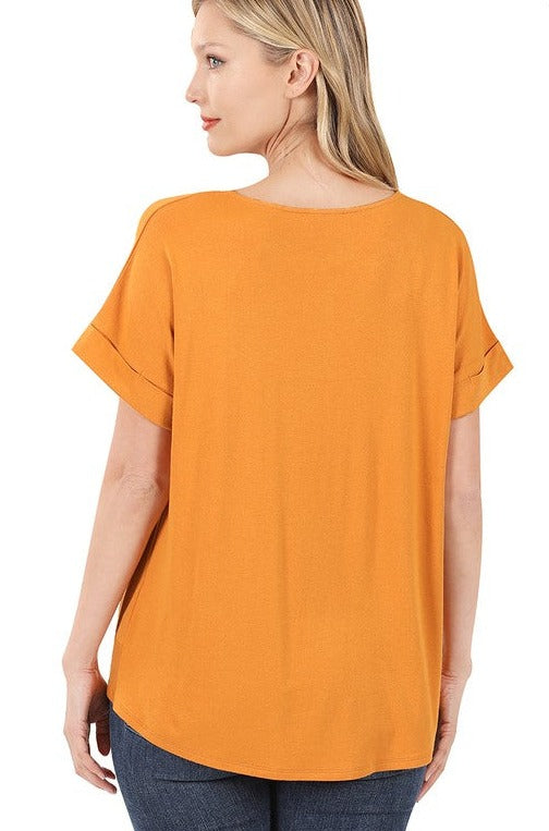 Rayon Span Crepe Knot-Front Top