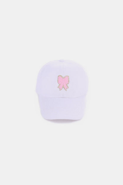 Ribbon Bow Chenille Patch Baseball Cap Hat