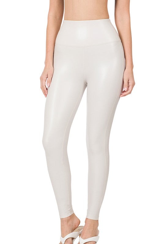 High Rise Faux Leather Leggings