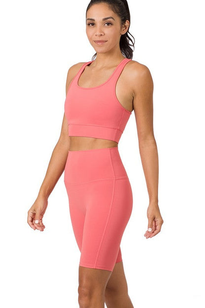 Athletic Tank Top & Biker Shorts Set