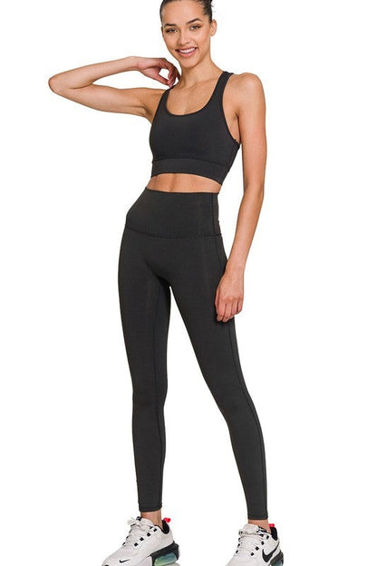 Athletic Racerback Tank Top & Leggings Set