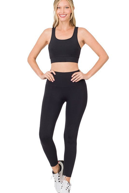 Athletic Racerback Tank Top & Leggings Set