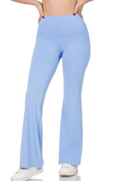 Athletic Wide Waistband Flare Yoga Pants