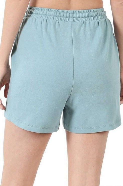 Cotton Drawstring Waist Shorts