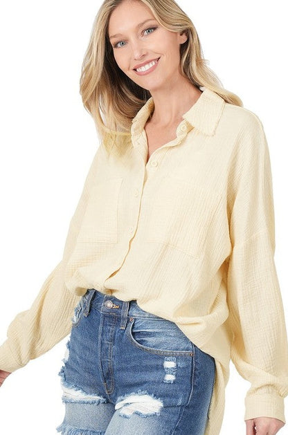 Oversized Raw Edge Shirt