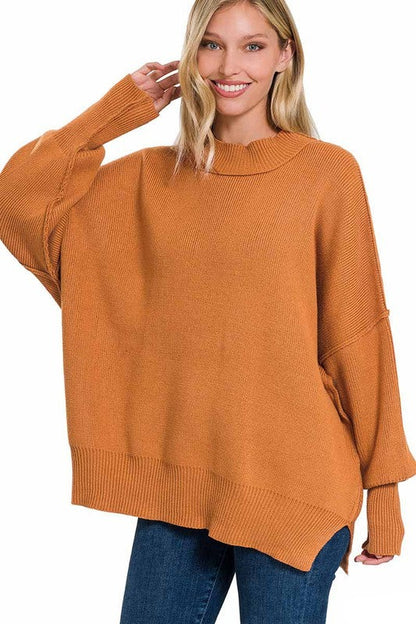 Side Slit Oversized Sweater