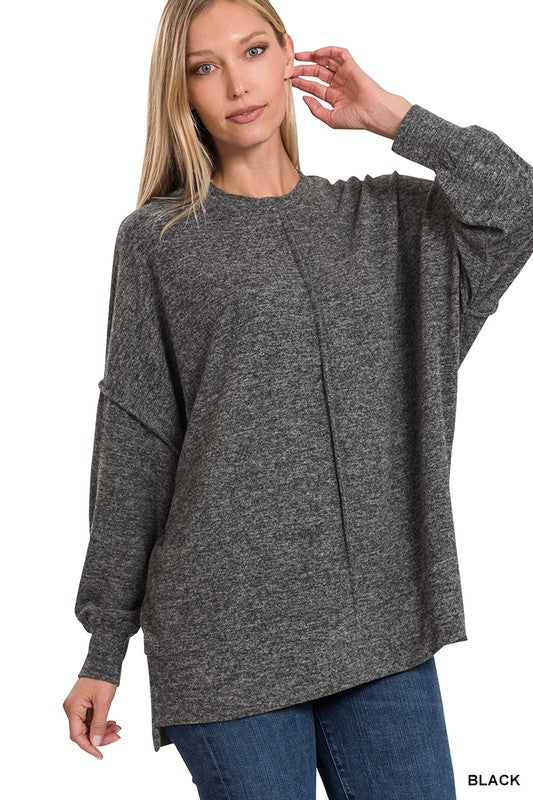 Brushed Melange Hacci Oversized Sweater