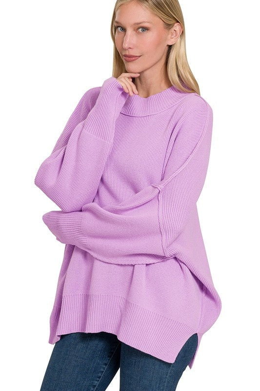 Side Slit Oversized Sweater