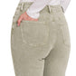 Acid Washed High Waist Frayed Hem Bootcut Pants