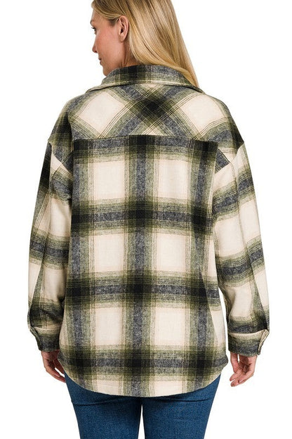 Oversized Yarn Dyed Plaid Longline Shacket