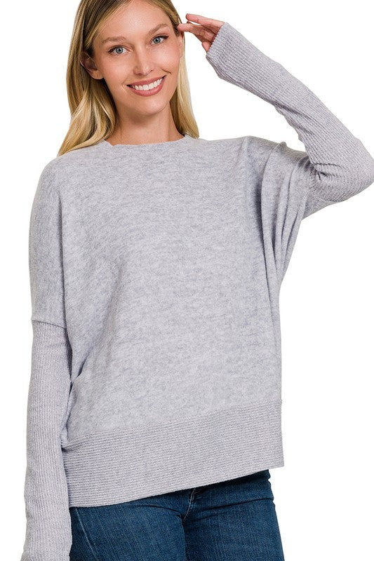 Brushed Melange acci Dolman Sleeve Sweater