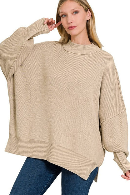 Side Slit Oversized Sweater