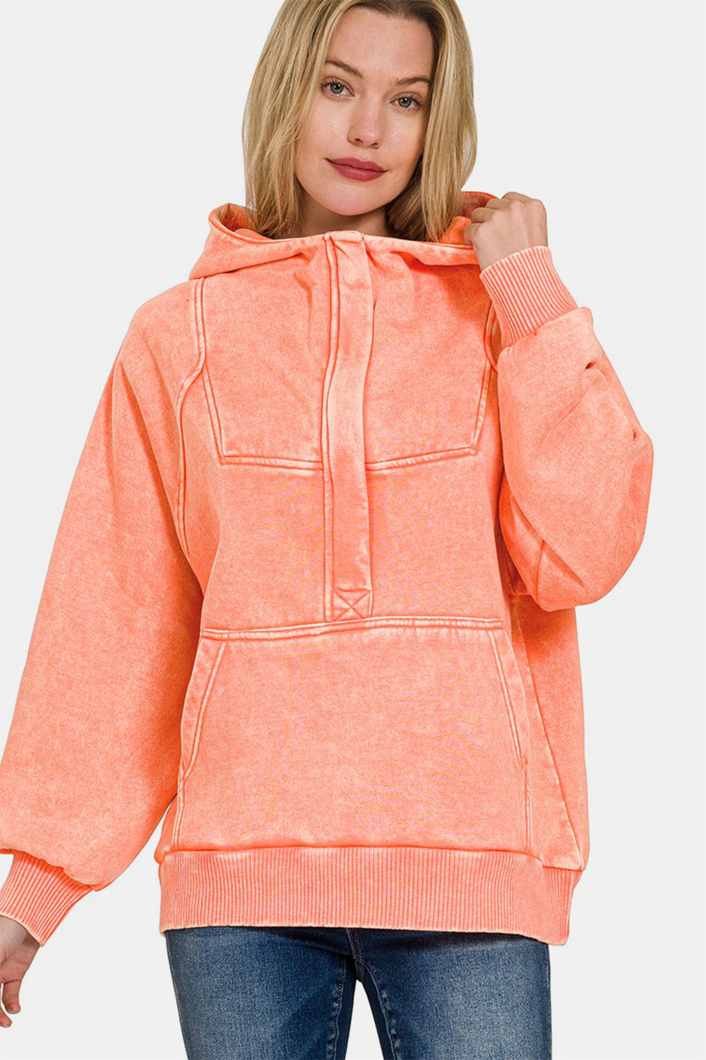 Zenana mineral wash hoodie sale