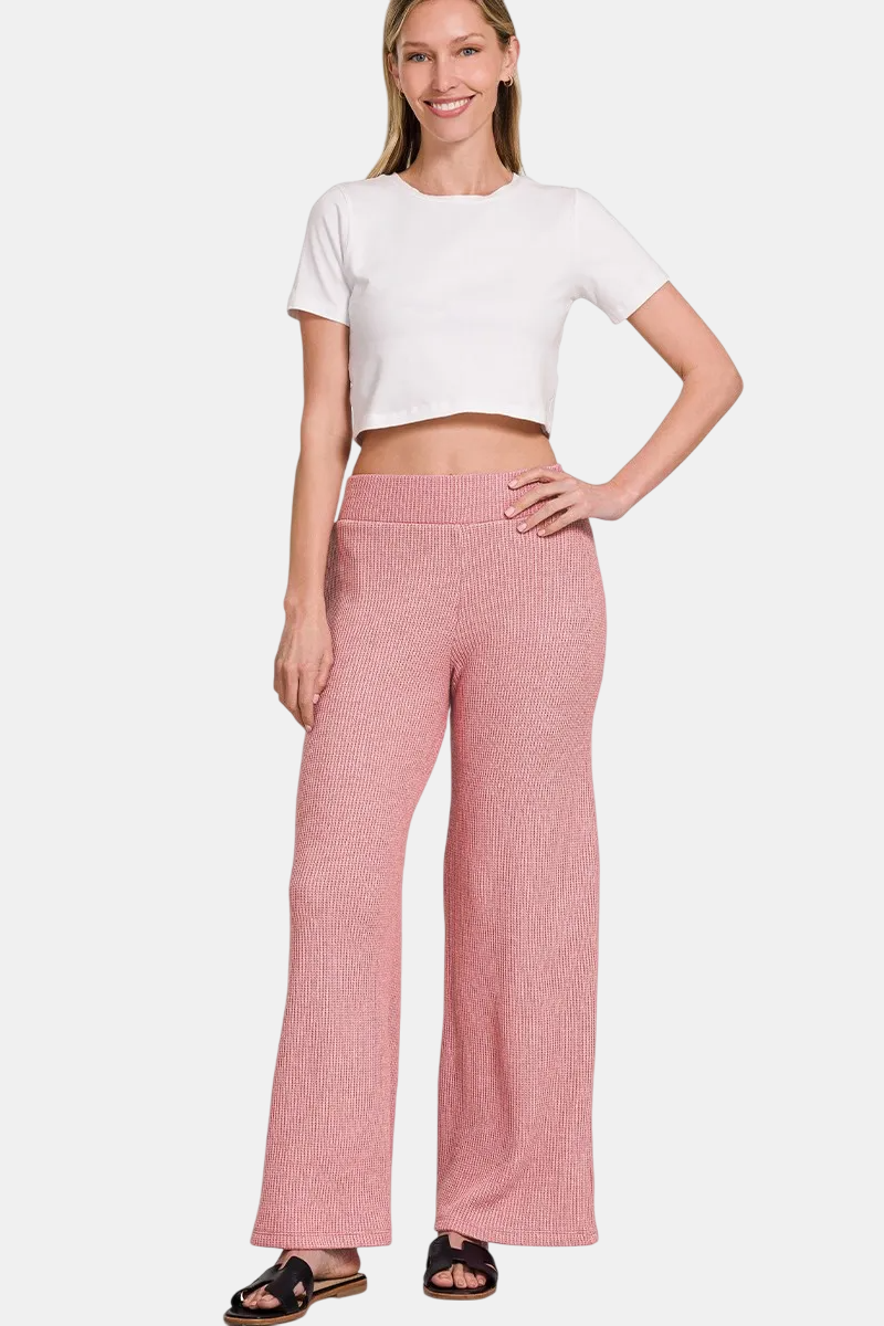 Sweater Boxy Top & Long Pants Set / RUM BROWN