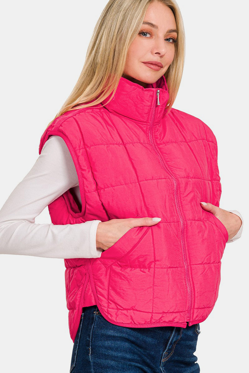 High Neck Puffer Vest