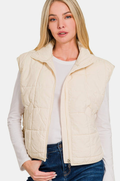 High Neck Puffer Vest