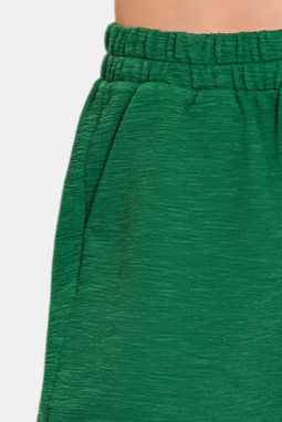 Cotton Slub Short Pants / DK GREEN