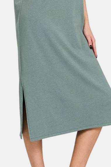 Round Neck Short Sleeve Midi Dress / ASH JADE
