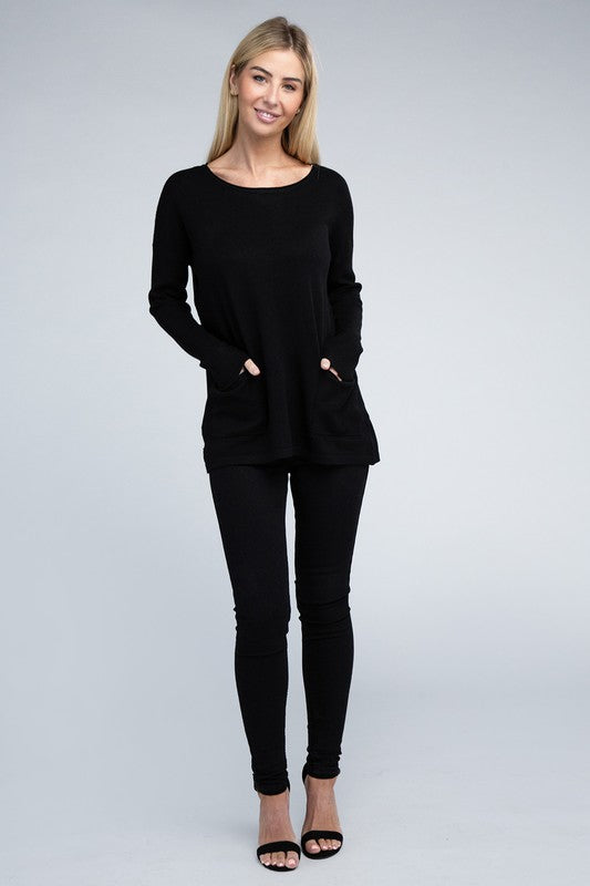 Viscose Front Pocket Sweater