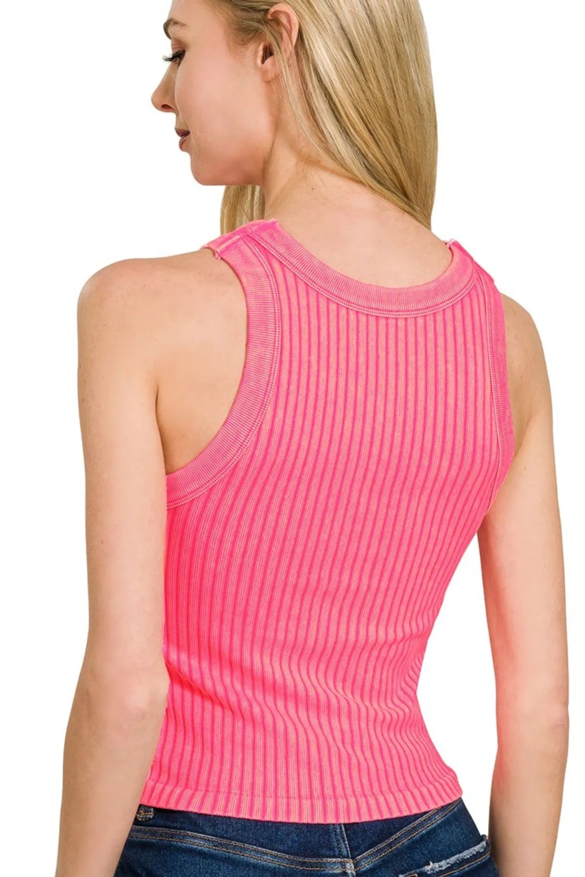 Ribbed Washed Seamless Tank Top / ASH JADE