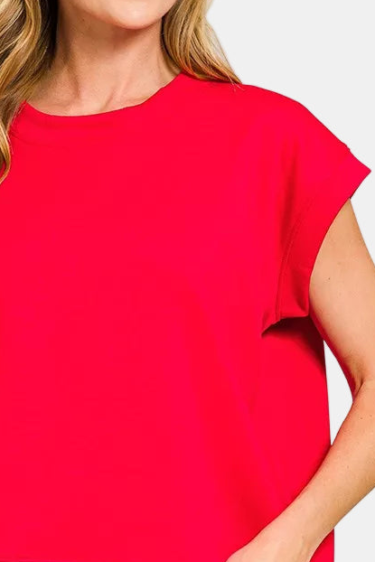 Scuba Short Sleeve Sweatshirt / RUBY