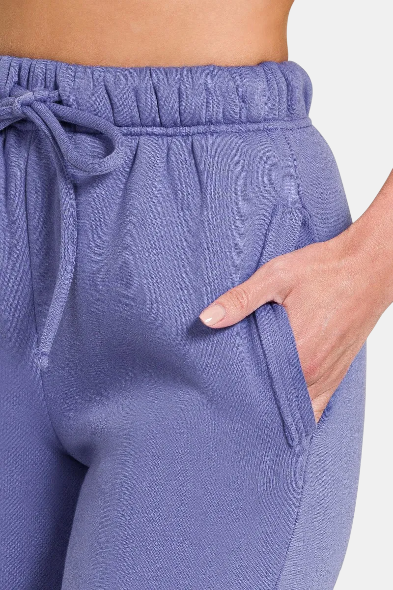 Fleece Drawstring Joggers With Pockets / LT NAVY