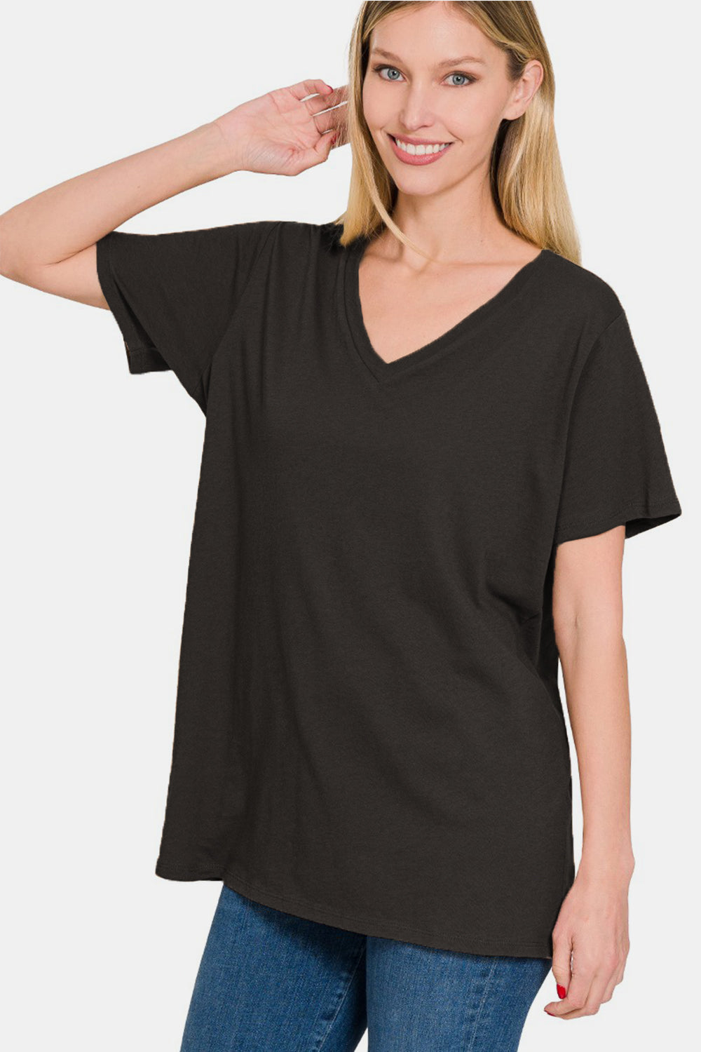 Cotton Short Sleeve V-Neck Tee