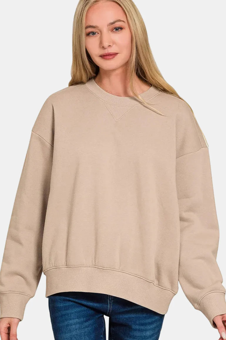 Fleece Long Sleeve Sweatshirt & Shorts Set / ASH JADE