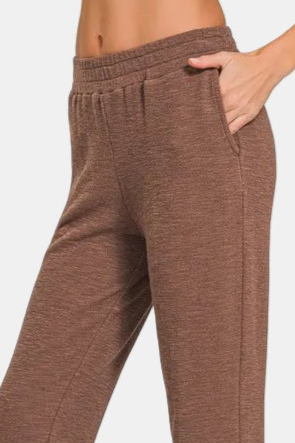 Cotton Slub Jogger Pants / BROWN