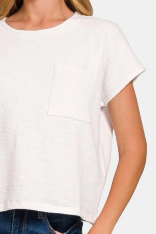 Slub Relaxed Crop Top / OFF WHITE