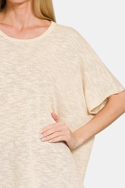 Oversized Slub Hacci Top / SAND BEIGE