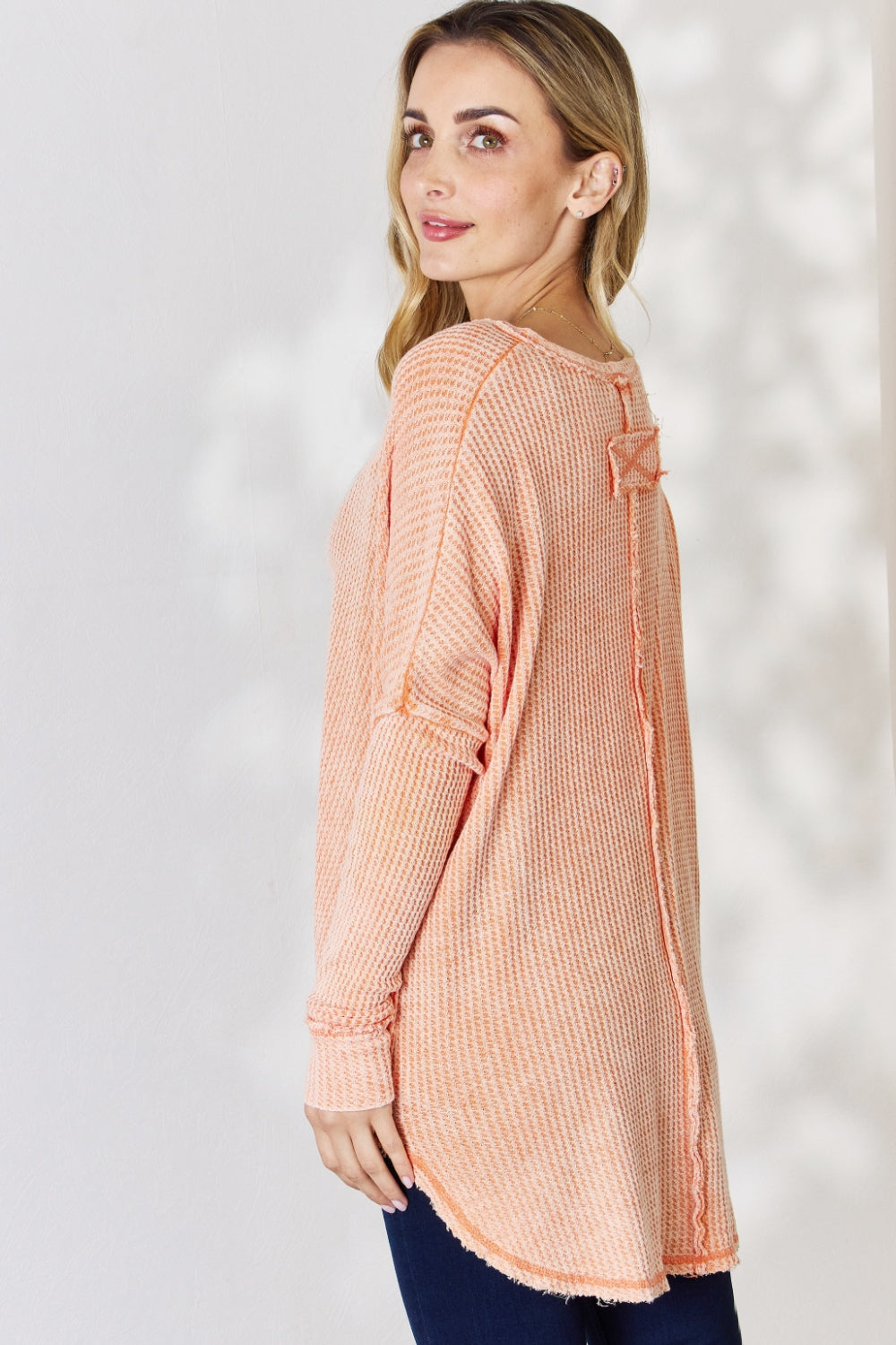 Oversized Baby Waffle Long Sleeve Top