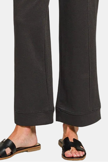 Scuba Straight Drawstring Pants / BLACK
